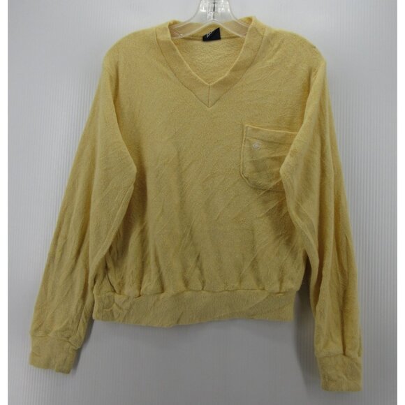 VINTAGE Jockey Sweater Medium Terry Cloth Pullover 70s 80s Pocket * - Picture 1 of 12